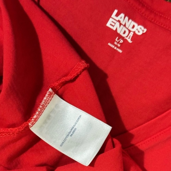 017 NWOT | Land’s End | Peru Women's Relaxed Supima Cotton Red Crew Neck T-Shirt - Picture 7 of 11